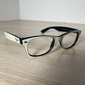 Ray-Ban RB2132 New Wayfarer 770 RARE! Sunglasses White Black FRAMES ONLY 52-18